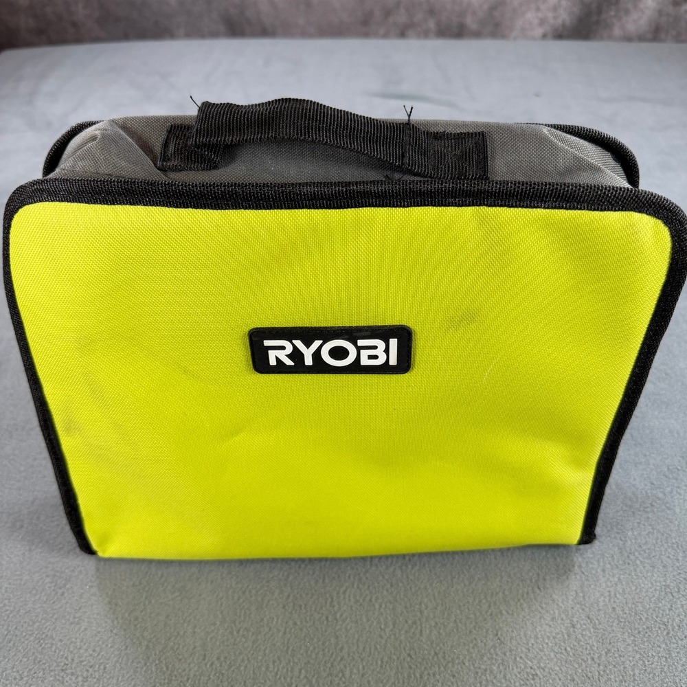 Ryobi Tool Storage Bag Green Gray Canvas Zippered Carrying Case P/N 903289064